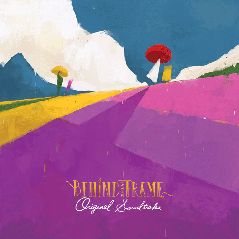 Album cover for 'Behind the Frame Original Soundtrack' with abstract design and text.