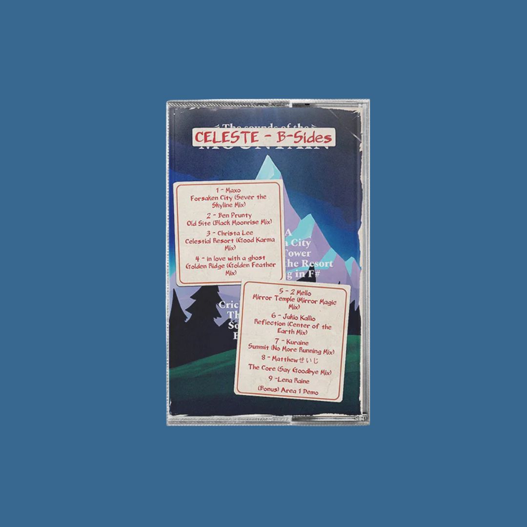 Cassette tape with 'Celeste B-Sides' on a blue background