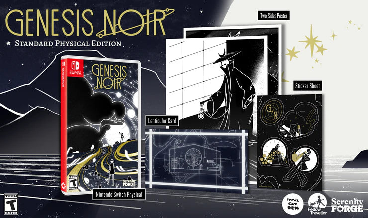 Genesis Noir gaming product with packaging and accessories on a dark background