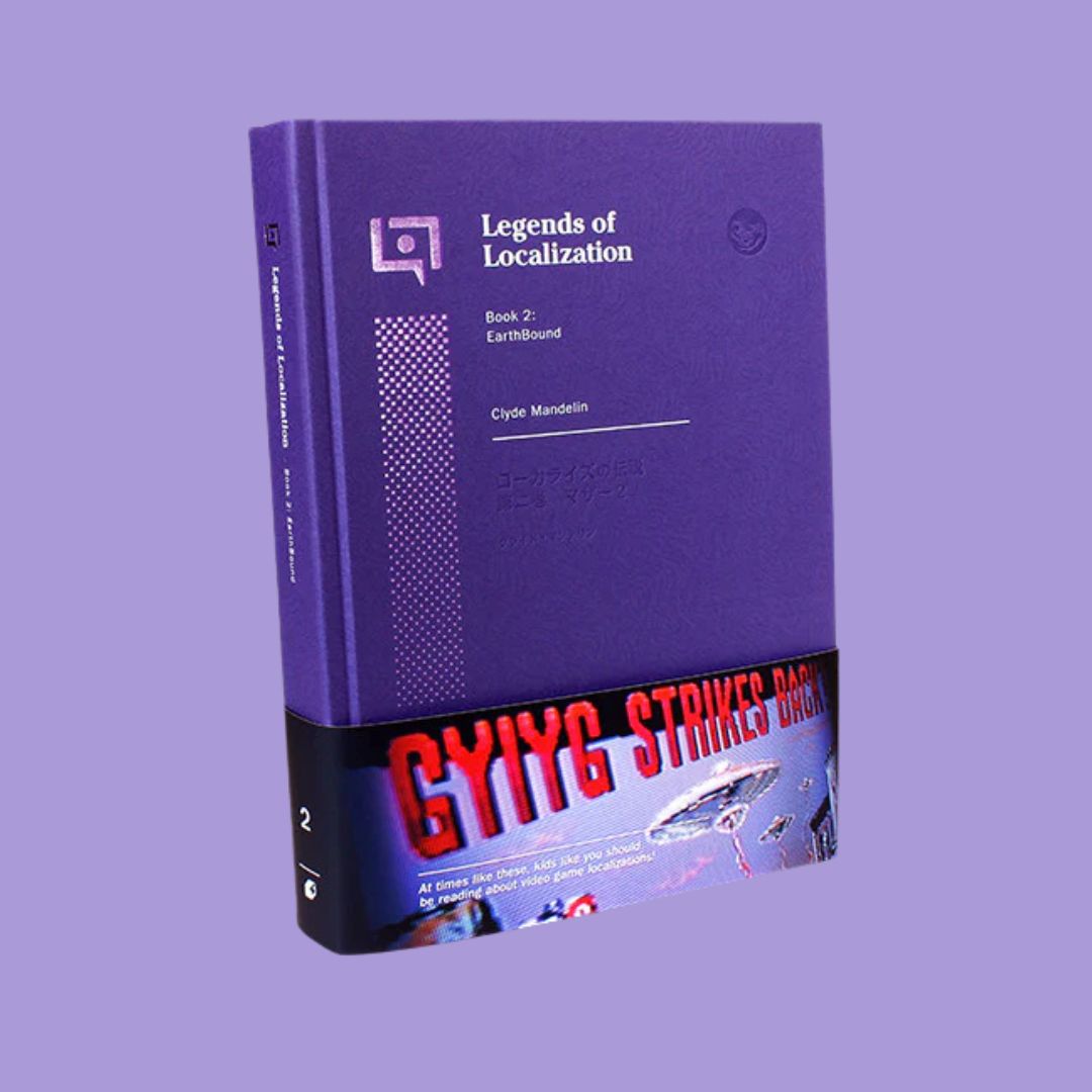 Purple book titled 'Legends of Localization' with a red and black label on a purple background