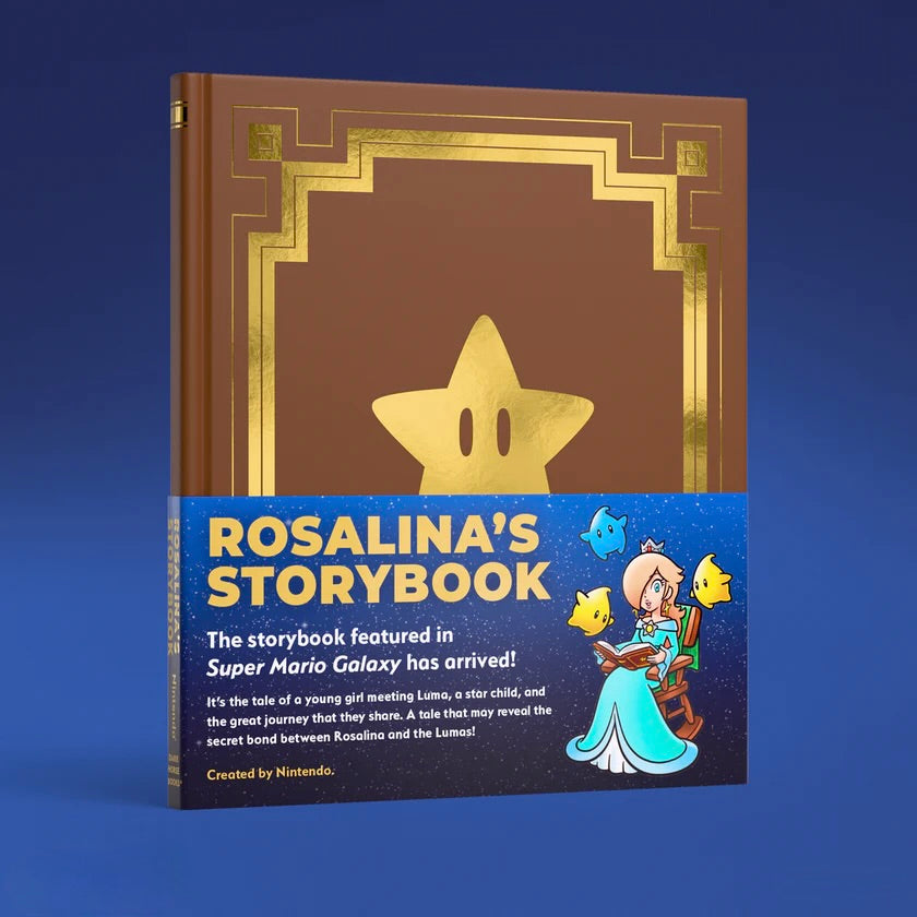 Rosalina's Storybook with a gold star design on a blue background