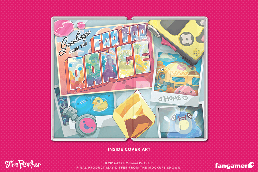 Fangamer product packaging with colorful graphics on a pink background