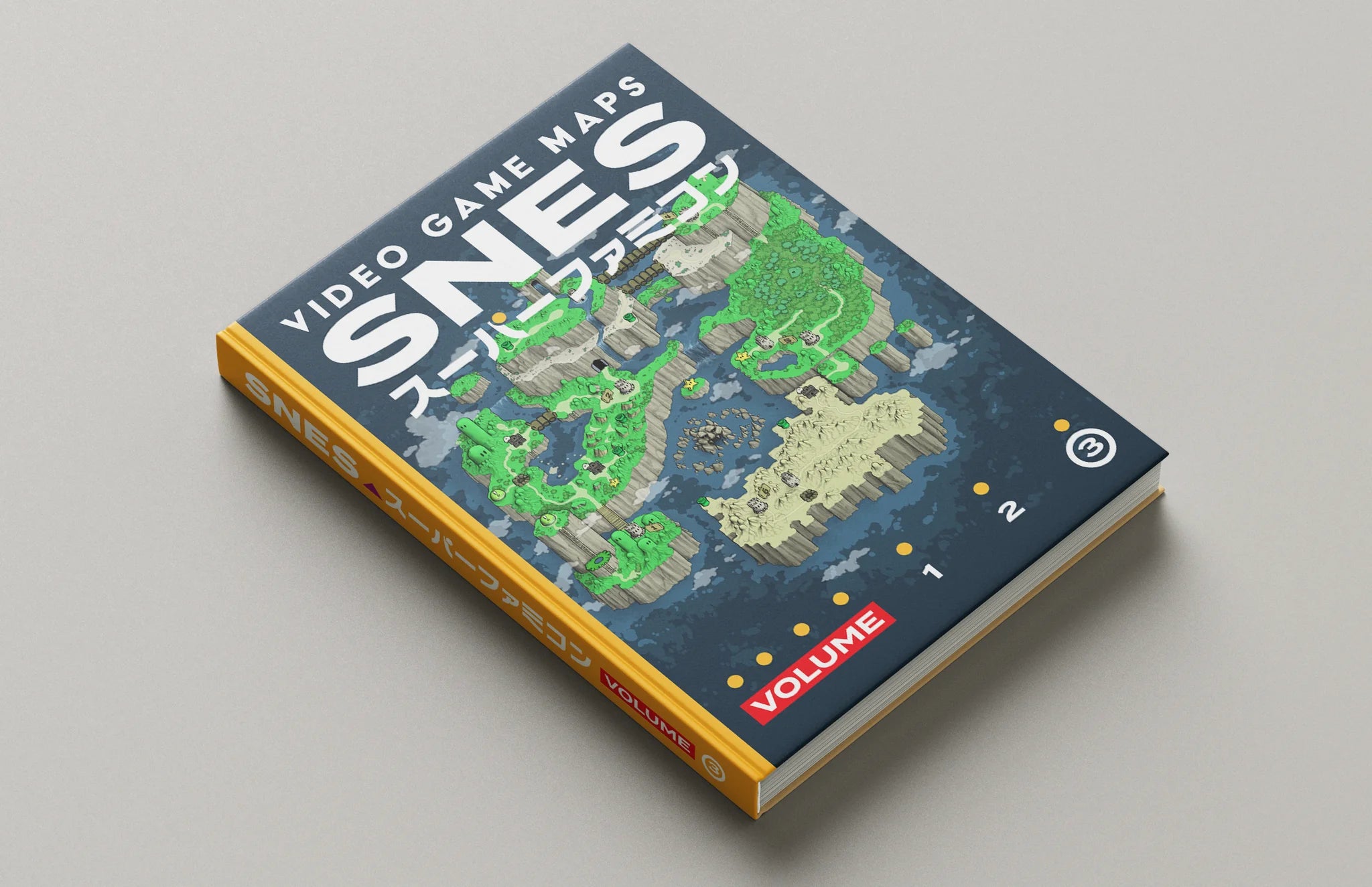Book titled 'Video Game Maps SNES' on a gray background