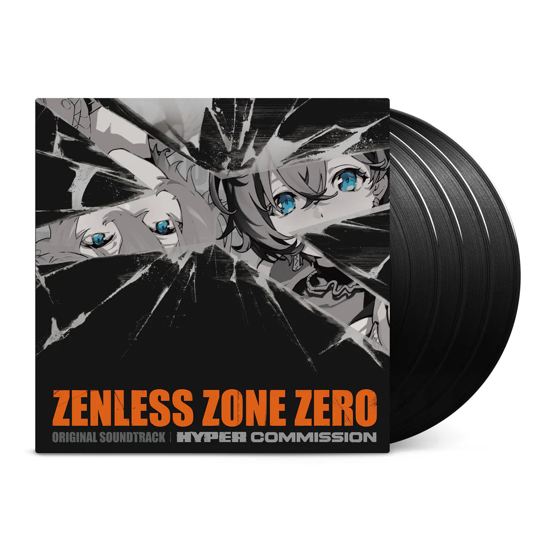 Vinyl record set with 'Zenless Zone Zero' cover featuring anime-style art.