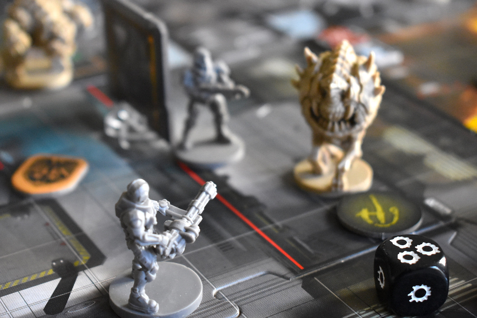 Doom board game marines attacking demon