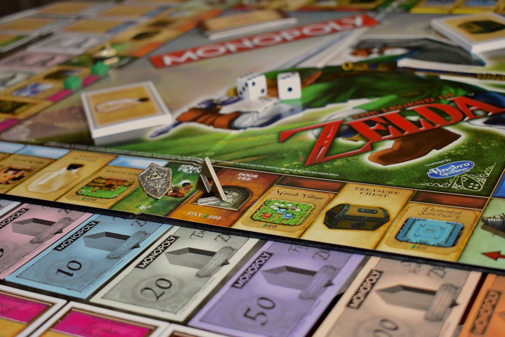 Zelda Monopoly game board in action