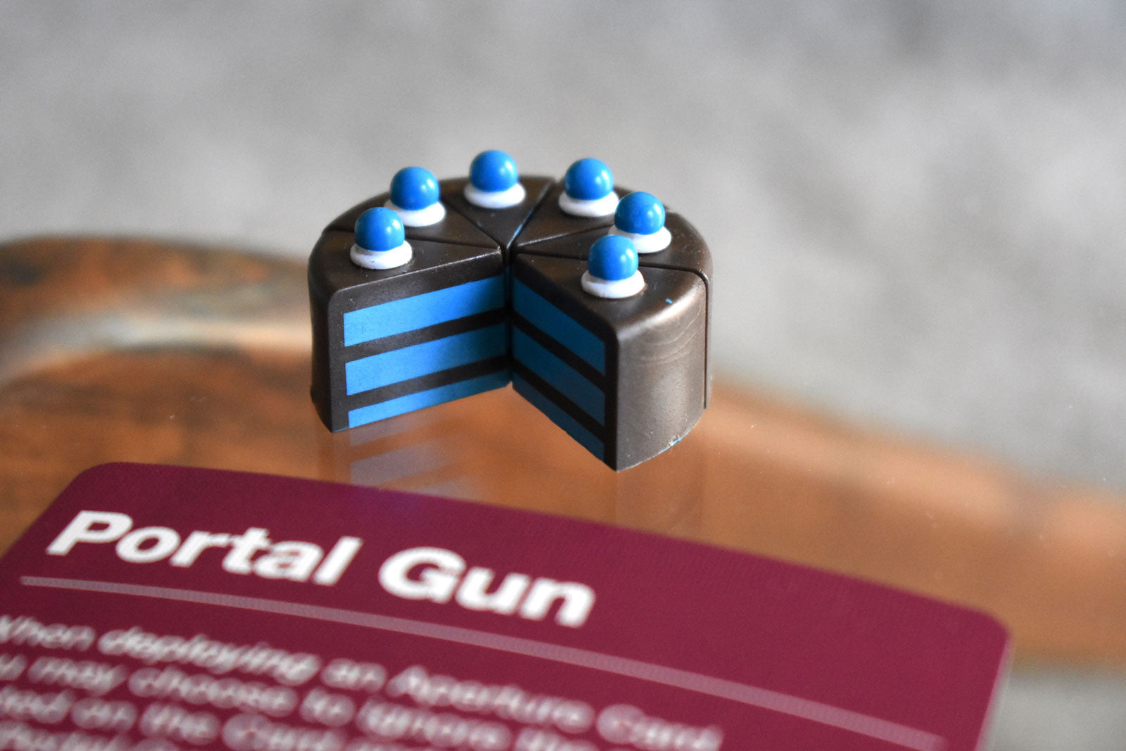 Portal board game blue cake slices
