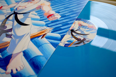Street fighter 2 soundtrack blue record with Ryu artwork