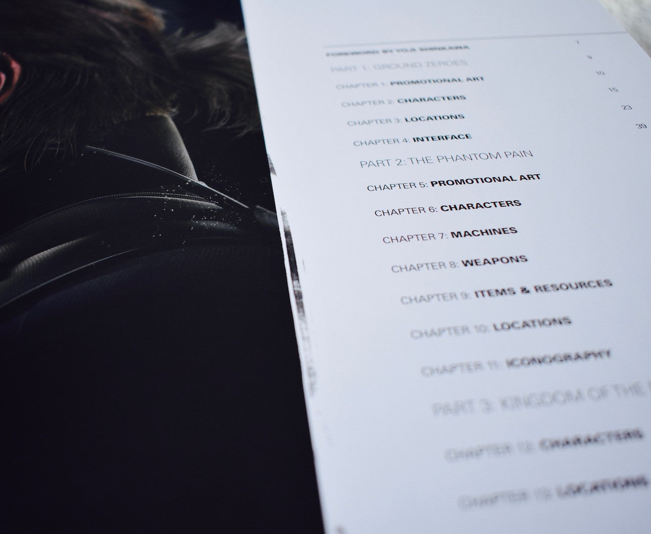 Metal Gear Solid V book table of contents