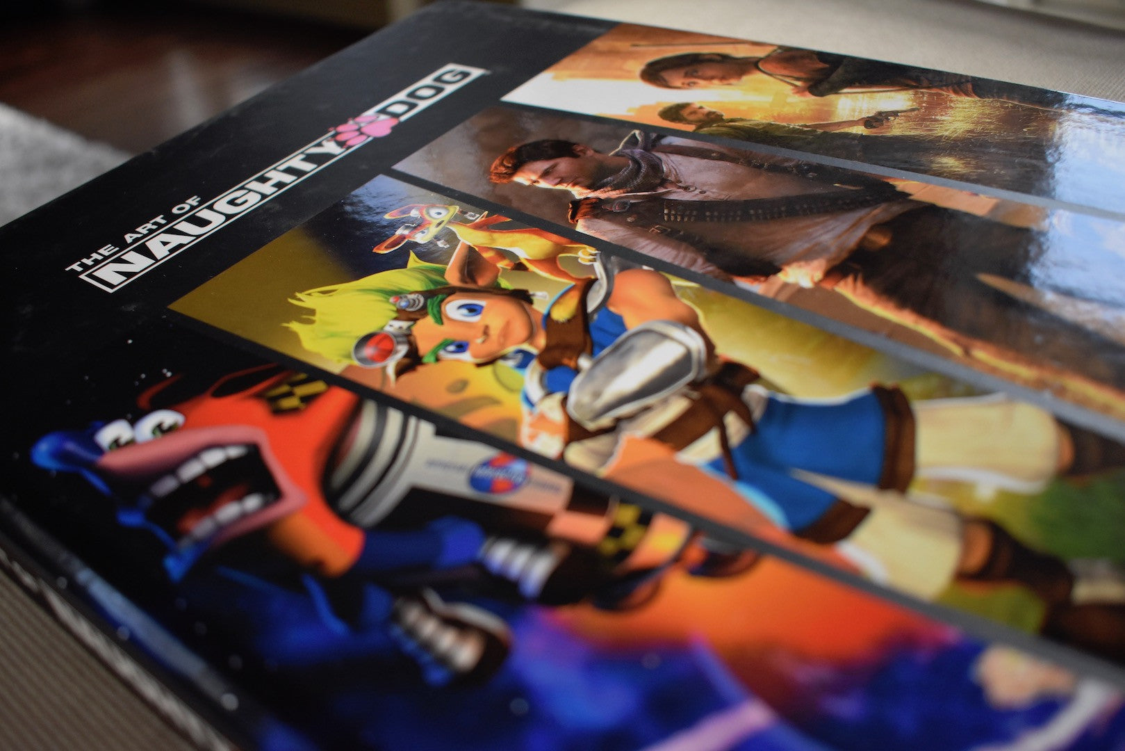 Naughty Dog Book on coffee table